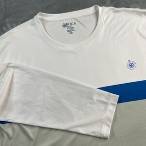 BOCA Classics Long Sleeve XXL Rash Guard‎ Quick Dry Swim Shirt White Gray Blue